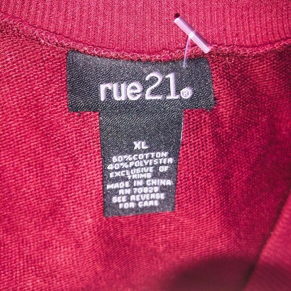 Womens XL Top Me Sarcastic Never Maroon White Long Sleeve New - Picture 6 of 6